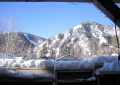 Winter view from downstairs bedroom patio